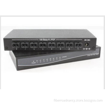 8 Port 250Mbps Plastic Optical Fibers Network Ethernet Switch